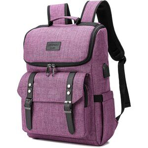🆕 Yalundisi Vintage Backpack Men Purple Travel Laptop Usb Charging Port College